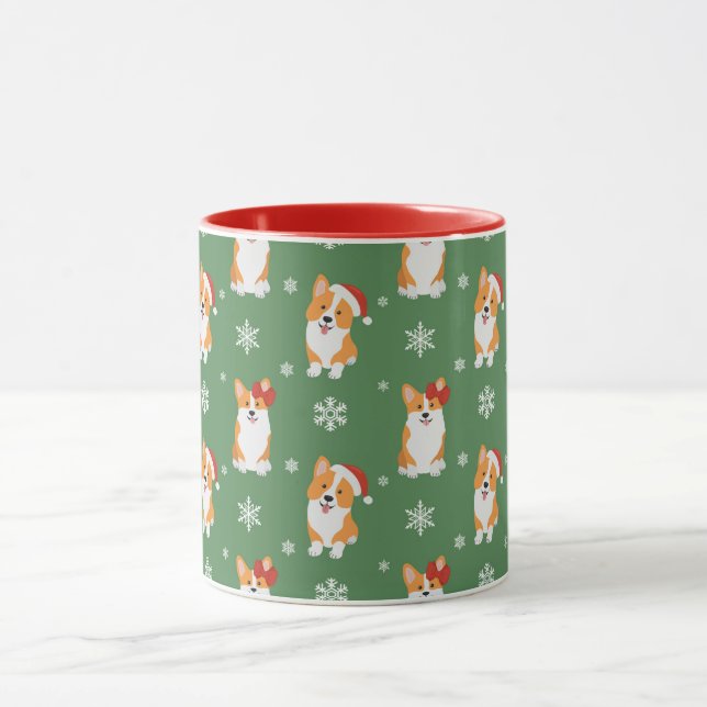Cute Christmas Corgi Mug (Center)