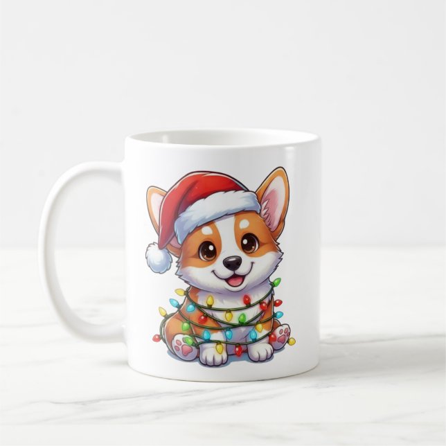 Cute Christmas Corgi Mug (Left)