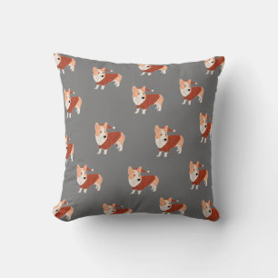 Cute Christmas Corgi Pattern Cushion