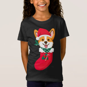 Cute Christmas Corgi Surprise Sift In The Sock Cor T-Shirt