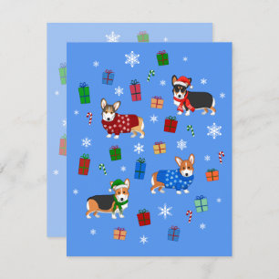 Cute Christmas Corgis in Hats & Sweaters Invitation