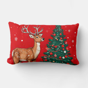 Cute christmas cosy reindeer lumbar cushion