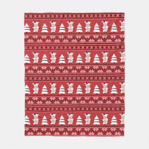 Cute Christmas Cow Fleece Blanket