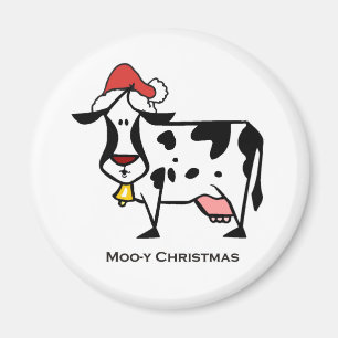 Cute Christmas Cow Magnet