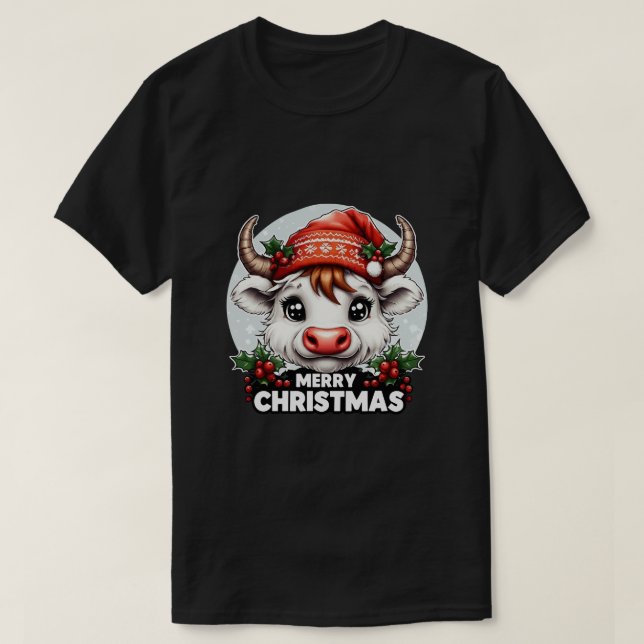 cute christmas cow T-Shirt (Design Front)