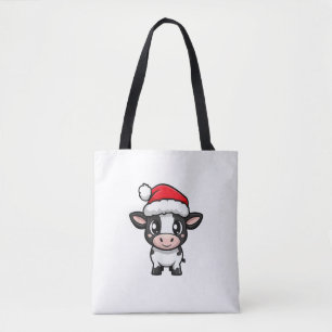 Cute Christmas Cow Xmas Comic  Tote Bag