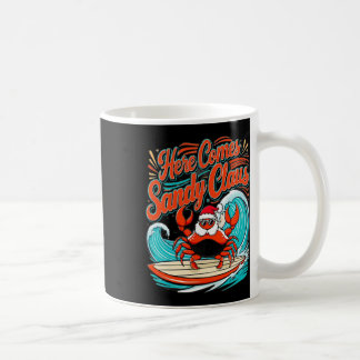 Cute Christmas Crab Pun Santa Hat  Coffee Mug