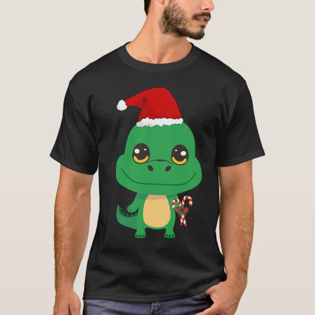 Cute Christmas Crocodile T-Shirt (Front)