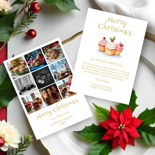 Cute Christmas Cupcakes Collage 8 Photos Business  Holiday Card