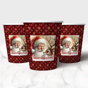 Cute Christmas Cups for Kids Santa Claus Theme