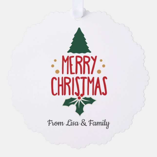 Cute Christmas custom Ornament Card (Front)