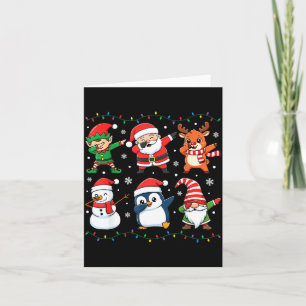 Cute Christmas Dabbing Santa Elf Reindeer Boys Gir Card