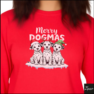 Cute Christmas Dalmatian Puppies Dogmas Graphic T-Shirt