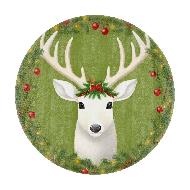 Cute christmas deer  cutting board (Front)