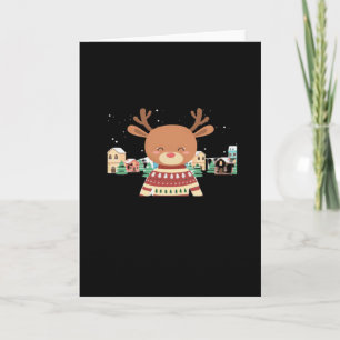 Cute Christmas Deer Minimal Design Card