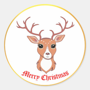 Cute Christmas Deer Sticker