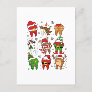 Cute Christmas Dental Tooth Characters Fun Holiday