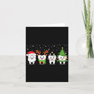 Cute Christmas Dental Tooth Characters Fun Holiday Card