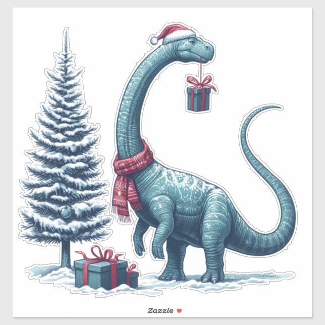 Cute Christmas Dinosaur (Sheet)