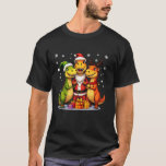 Cute Christmas Dinosaur in Santa Elf and Reindeer  T-Shirt<br><div class="desc">Cute Christmas Dinosaur in Santa Elf and Reindeer Costumes</div>