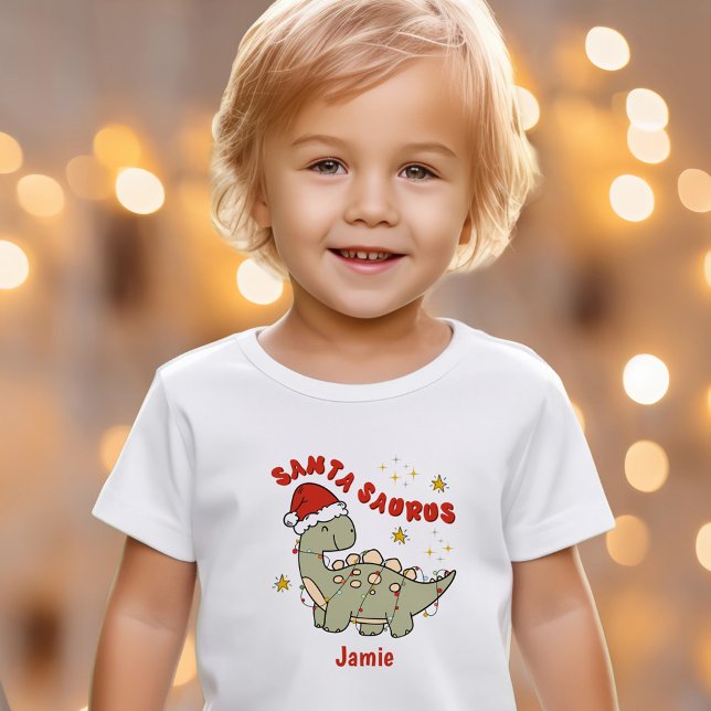 Cute Christmas Dinosaur Santasaurus Name Kids T-Shirt (Cute Christmas Dinosaur Santasaurus Name Kids T-Shirt)
