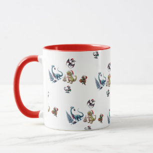 Cute Christmas Dinosaurs Wrapping Paper Mug