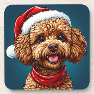 Cute christmas dog coaster
