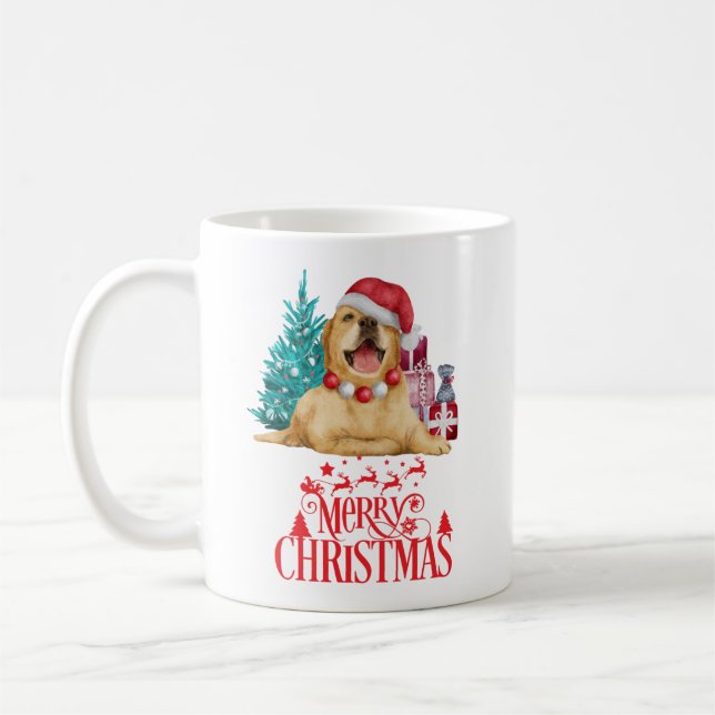 Cute christmas dog  coffee mug (Left)