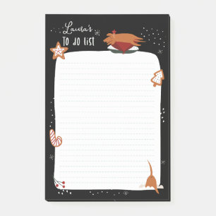Cute Christmas Dog Customizable To Do List Post-it Notes