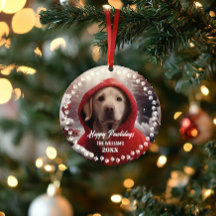 Cute Christmas Dog Happy Holiday 2-Sided 2-Photo 