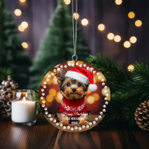 Cute Christmas Dog Happy Holiday 2-Sided 2-Photo 