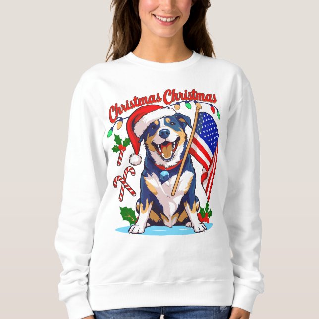 Cute Christmas Dog Sweatshirt (Front)