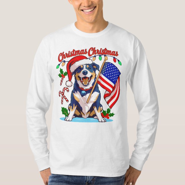 Cute Christmas Dog T-Shirt (Front)