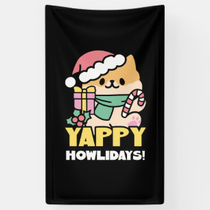 Cute Christmas Dog - Yappy Howlidays Banner