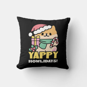 Cute Christmas Dog - Yappy Howlidays Cushion