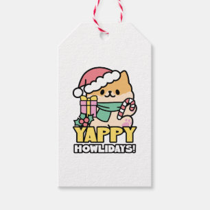 Cute Christmas Dog - Yappy Howlidays  Gift Tags