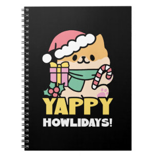Cute Christmas Dog - Yappy Howlidays Notebook