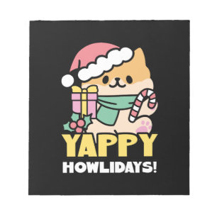Cute Christmas Dog - Yappy Howlidays Notepad