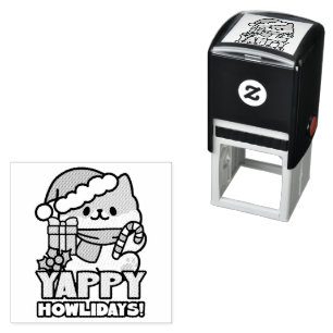 Cute Christmas Dog - Yappy Howlidays Self-inking Stamp