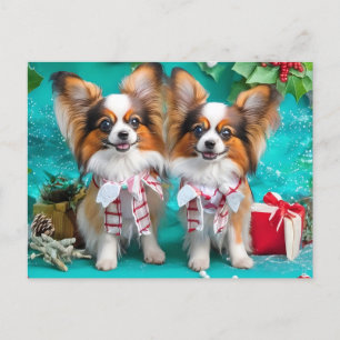 Cute Christmas dogs Holiday Postcard