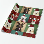 Cute Christmas Dogs Holiday Wrapping Paper<br><div class="desc">Cute Christmas gift wrapping paper featuring photos of dogs with antlers or Santa Claus hats.</div>