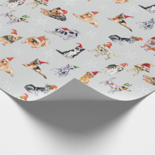 Cute Christmas Dogs Pattern Wrapping Paper