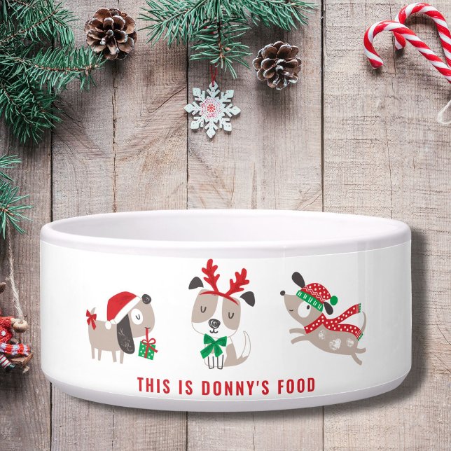 Cute christmas dogs with dog's name on white (Creator Uploaded)