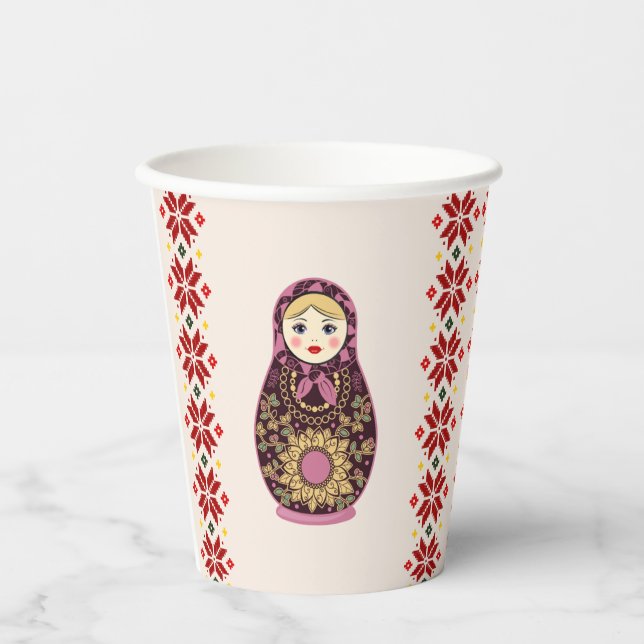 Cute Christmas Doll Paper Cups (Front)