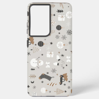 Cute Christmas Doodle Seamless Pattern  Samsung Galaxy Case