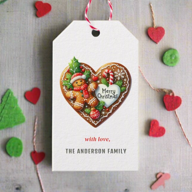 Cute Christmas Doughnut Heart  Gift Tags (Creator Uploaded)
