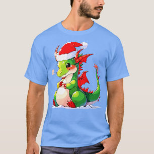 cute christmas dragon in santa hat 1 T-Shirt