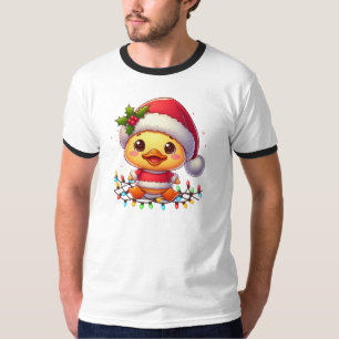 Cute Christmas Duck Cartoon Santa-68362 T-Shirt