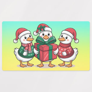 Cute Christmas Ducks Cartoon Art-68105