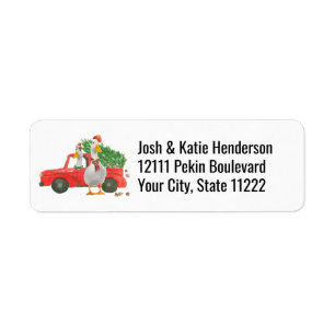 Cute Christmas Ducks Red Vintage Truck